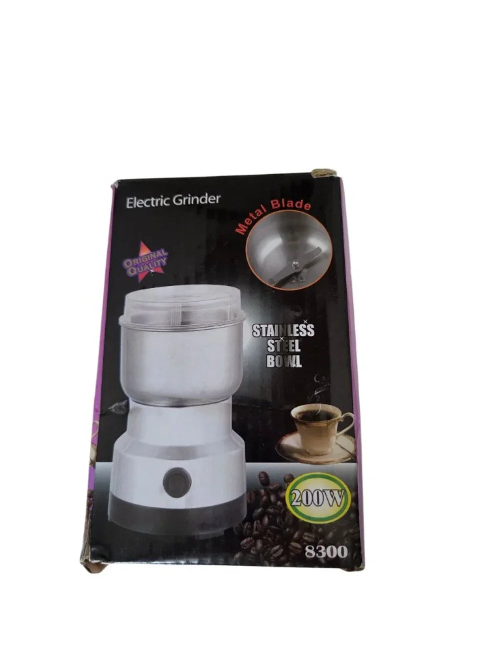 Electric Coffee Grinder 300ml Capacity Stainless Steel Blades Multipurpose